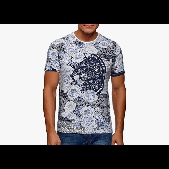 Ultra Mens Floral Print Cotton T-Shirt size Large - Picture 1 of 5